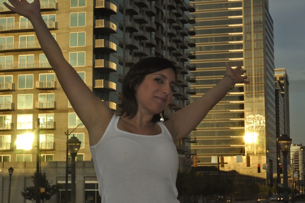 Brown hair Medium hairstyles Happy Girl Cute City