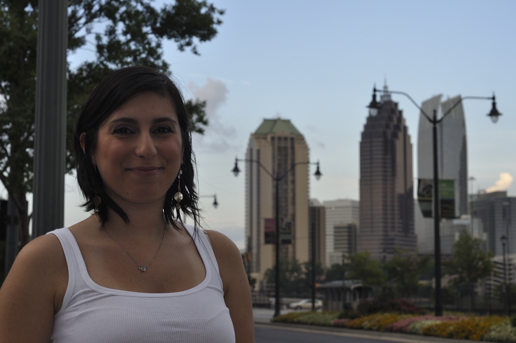 Brown hair Medium hairstyles Happy Girl Cute Cityscape