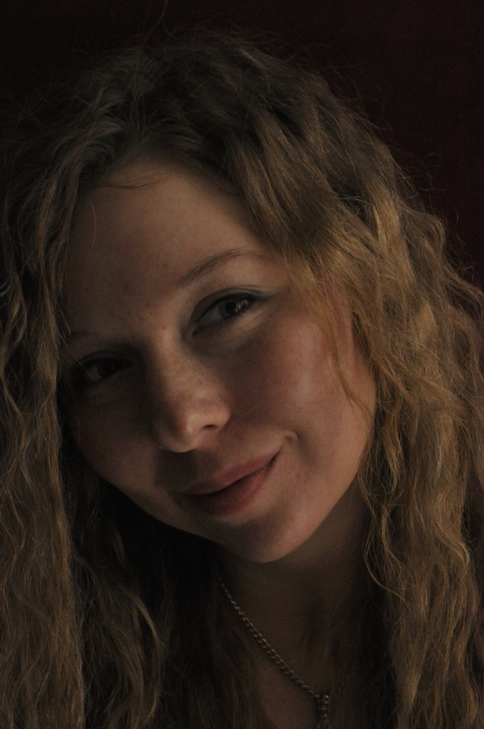 Face Girl Blonde hair Curly long Smile