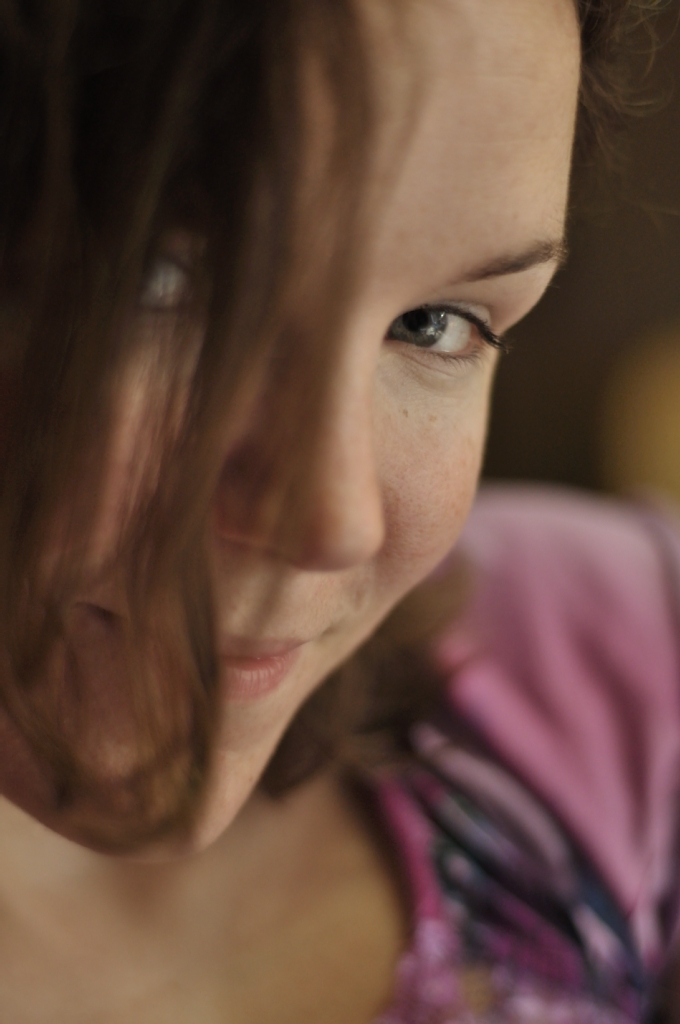Face Girl Brown hair Eyes White Happy