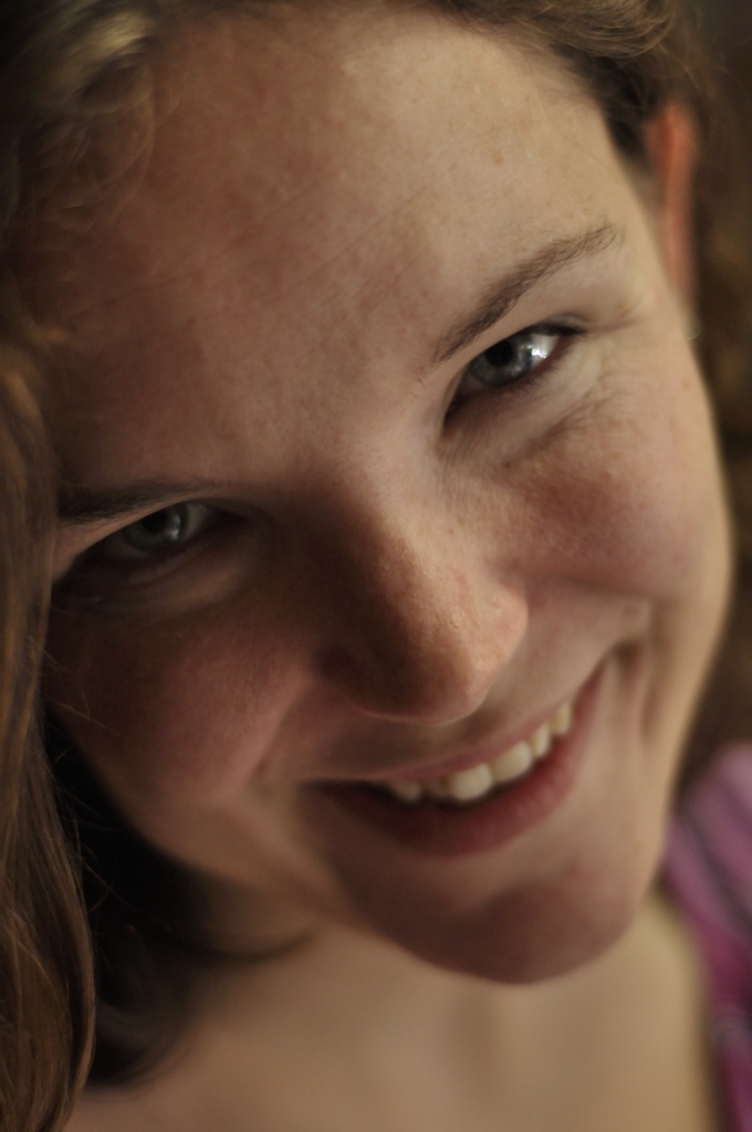 Face Girl Brown hair Smile Eyes Happy