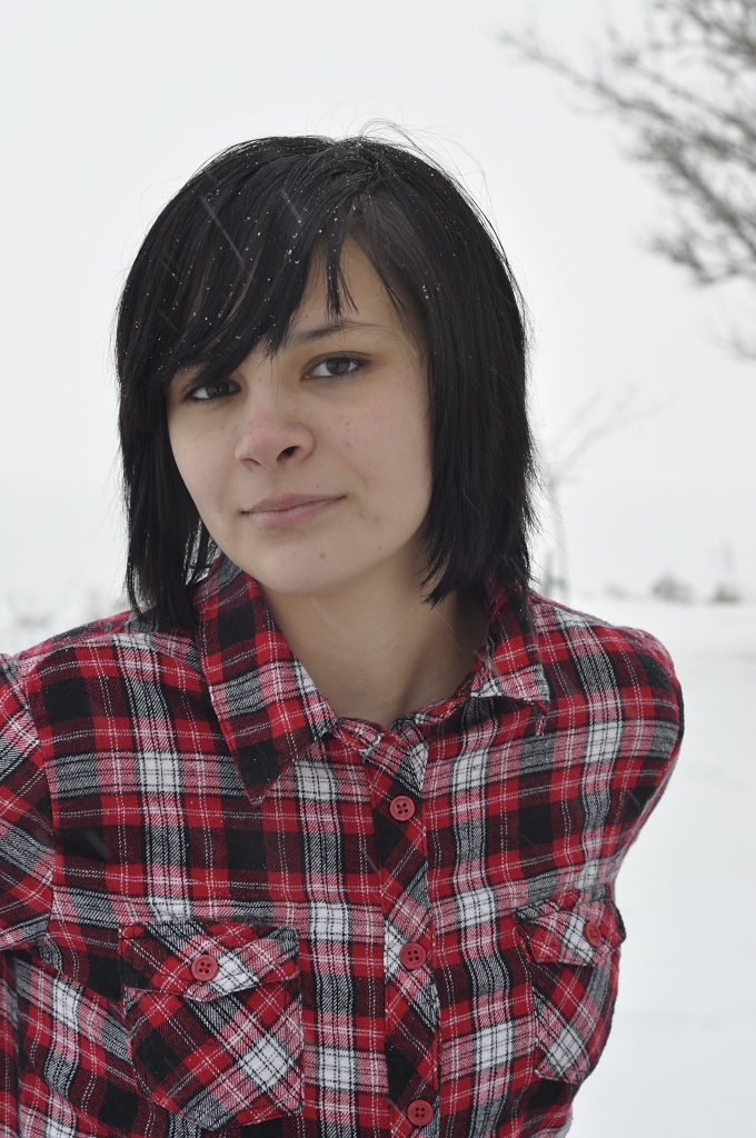 Girl Face Black hair Bangs Teenage Mexian