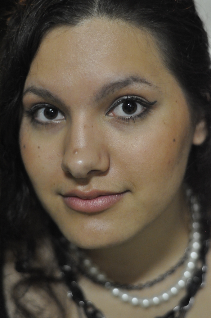 Girl Face Black hair Makeup Teenage Mexican Smile
