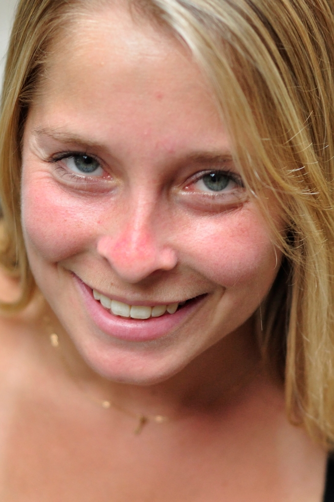 Girl Face Blonde hair Highlights Smile