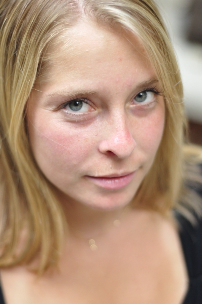 Girl Face Blonde hair Highlights