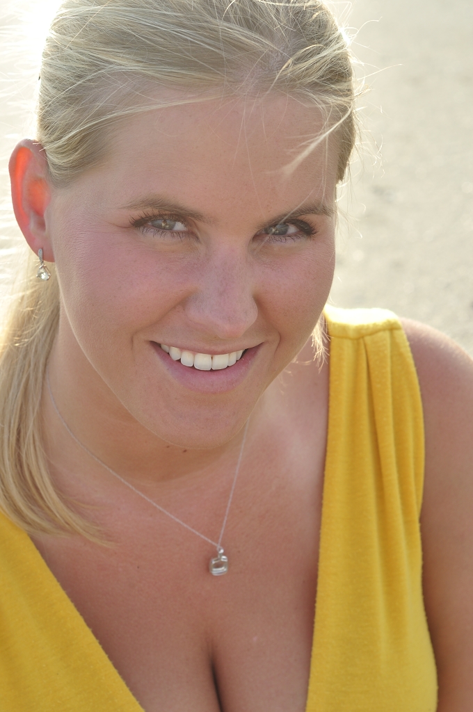 Girl Face Blonde hair Smile Eyes