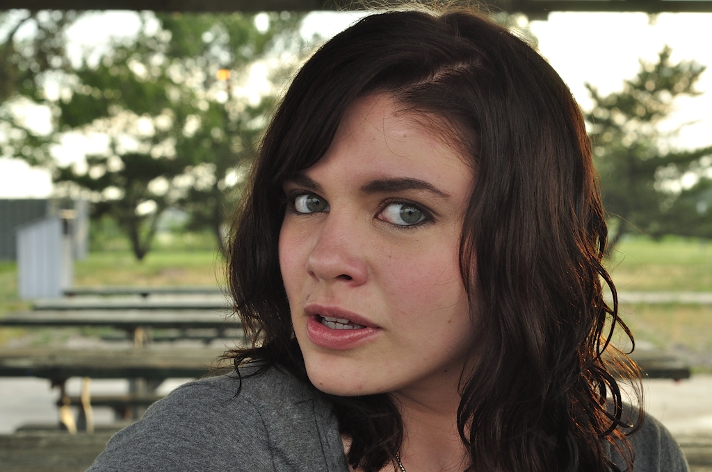 Girl Face Model Brown hair Curly Beautiful Medium hairstyles Angry