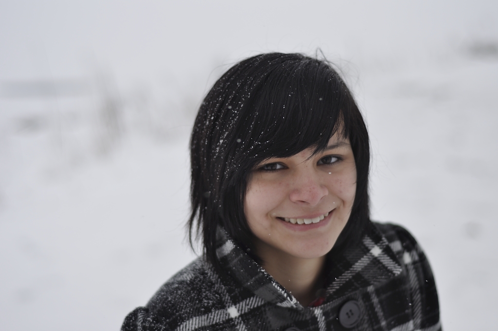 Girl Face Native American Indian Bangs Teenage Mexian