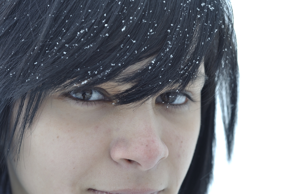 Girl Face Native American Indian Black hair Bangs Weather Teenage Mexian