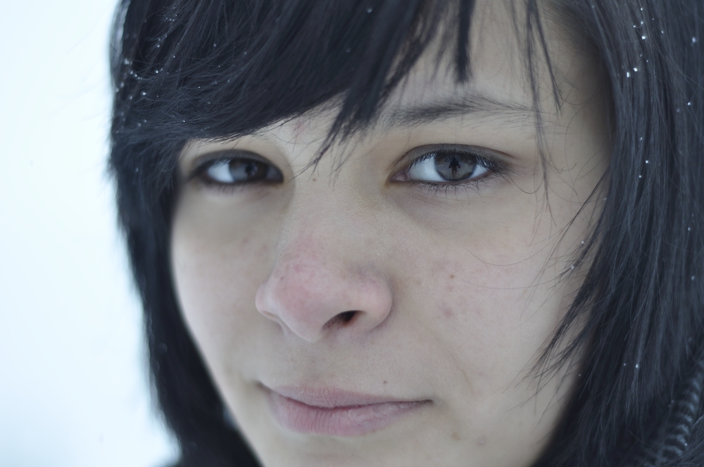 Girl Face Native American Indian Black hair Teenage Mexian