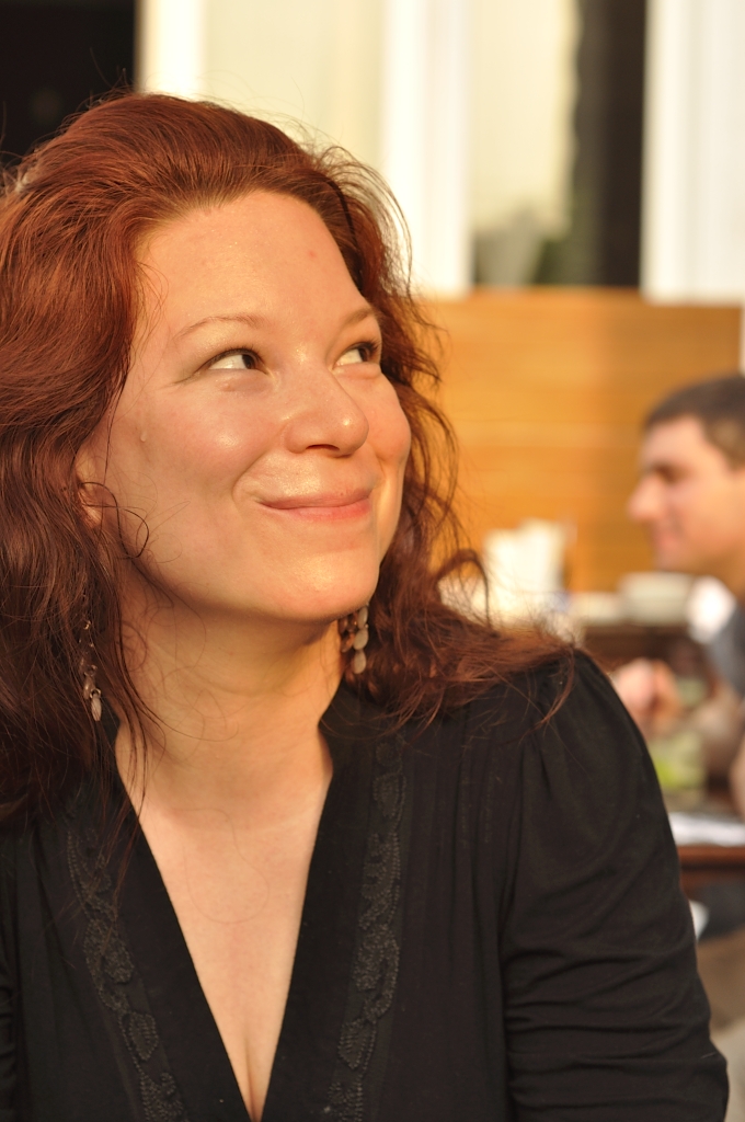 Girl Face Red hair Curly long American Pretty
