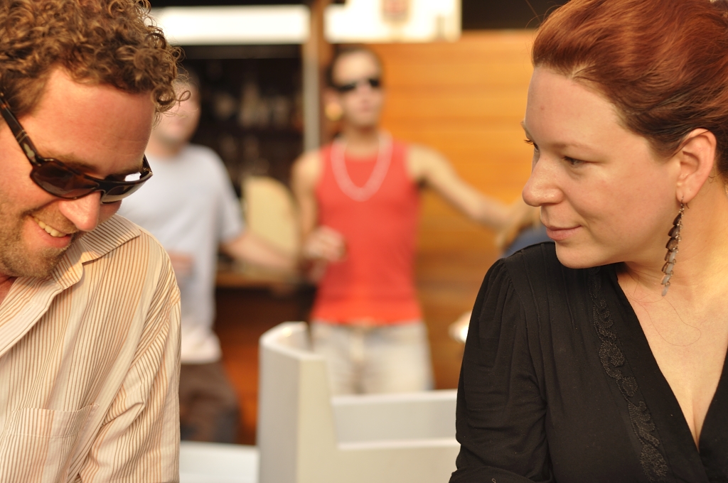 Girl Red hair Friends Guy