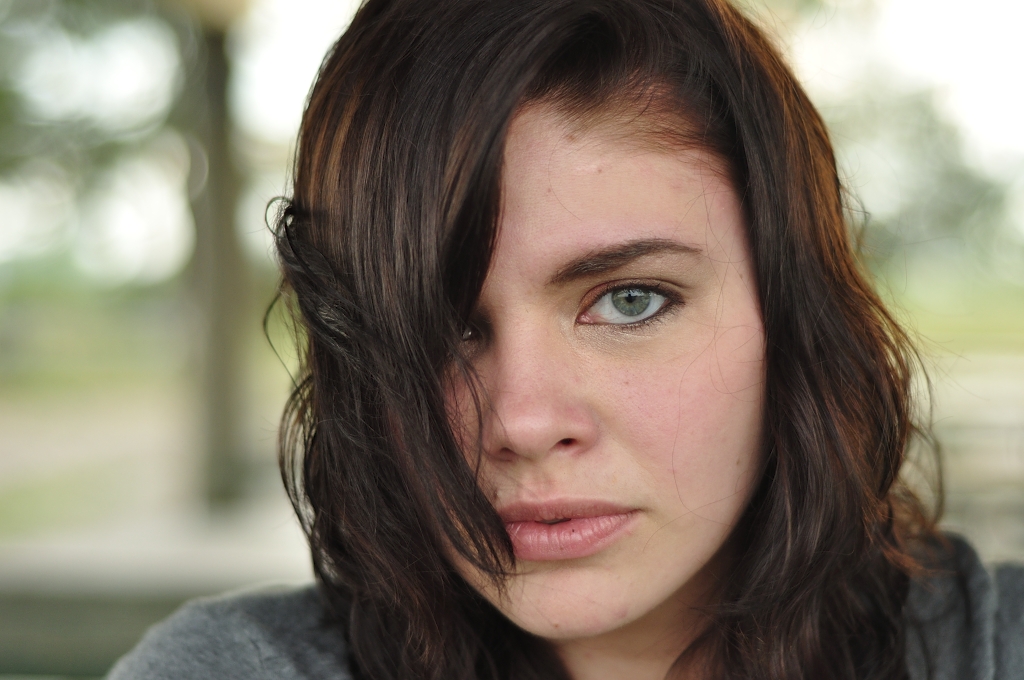 Model Brown hair Curly Beautiful Medium hairstyles Sad Girl Face
