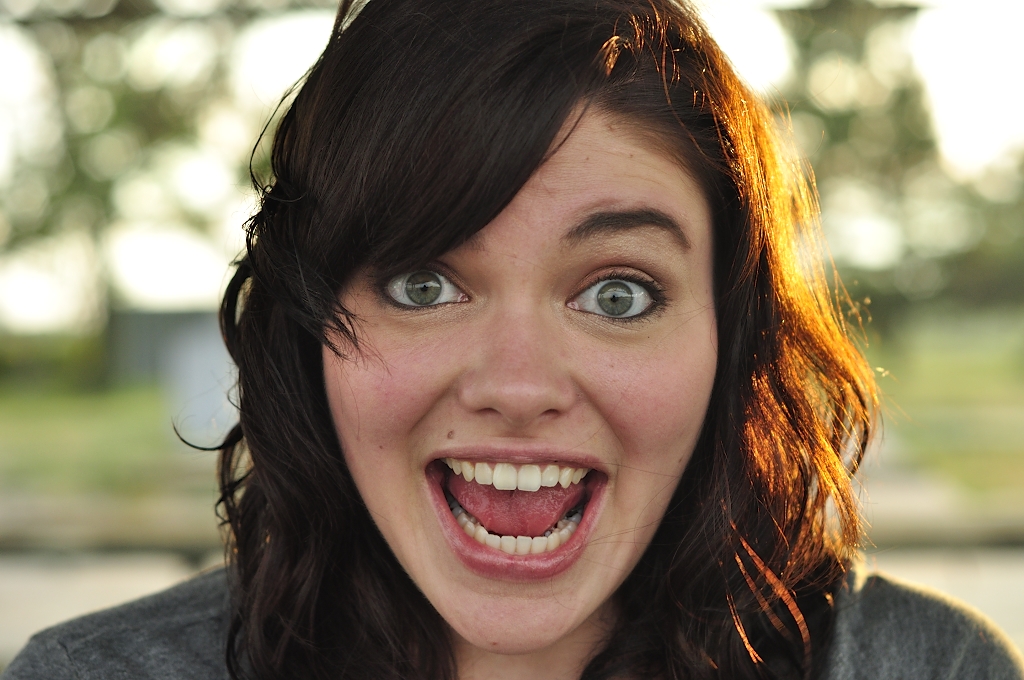Model Medium hairstyles Happy Girl Face Curly brown hair Cute