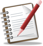 Notepad and pencil